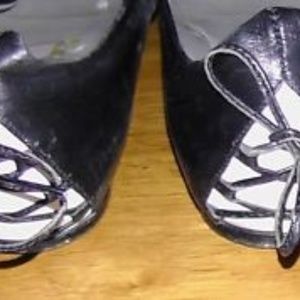 Vintage Black White Leather Shoes